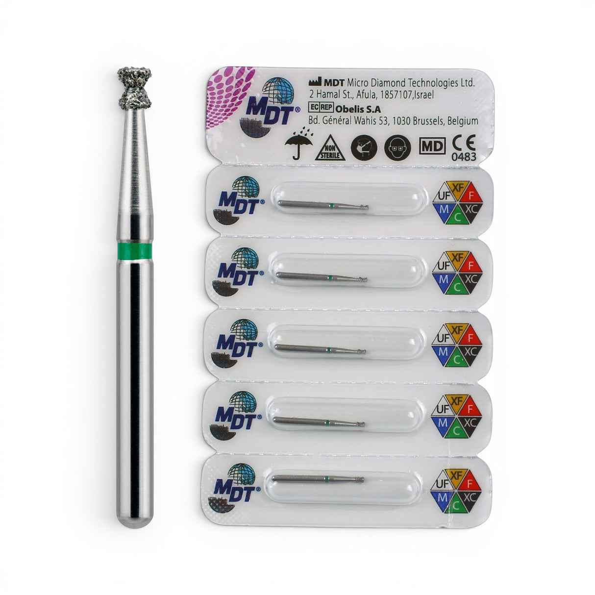 MDT FG Diamond Bur - Diablo 813 Dental Bur, 5pcs