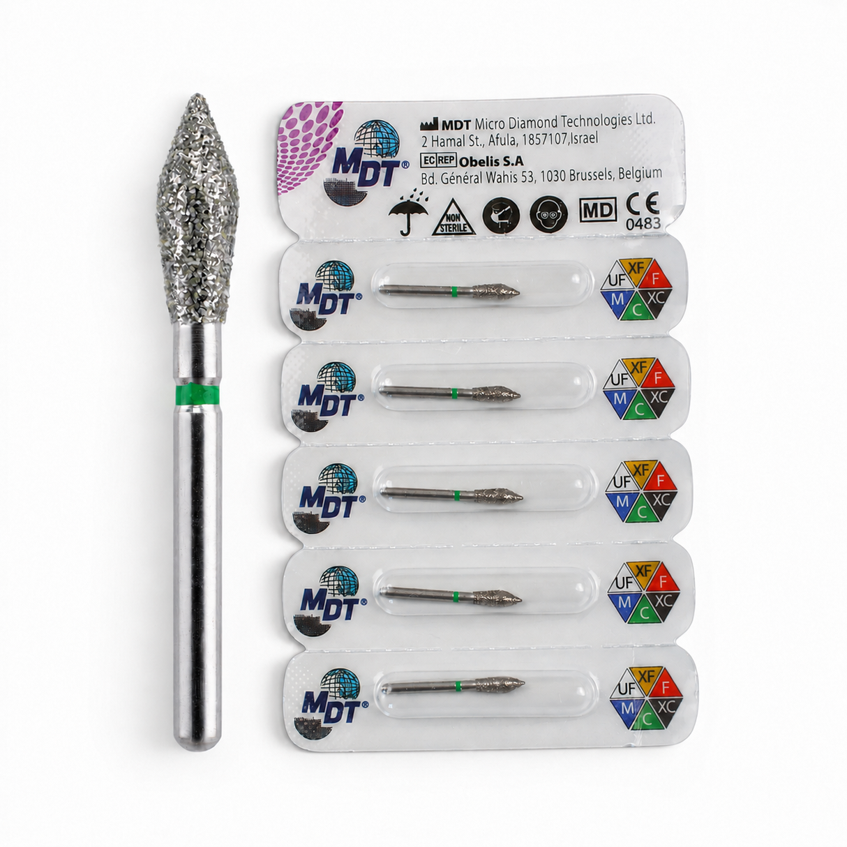 MDT FG Diamond Bur - Pointed Bud 899 Dental Bur, 5pcs