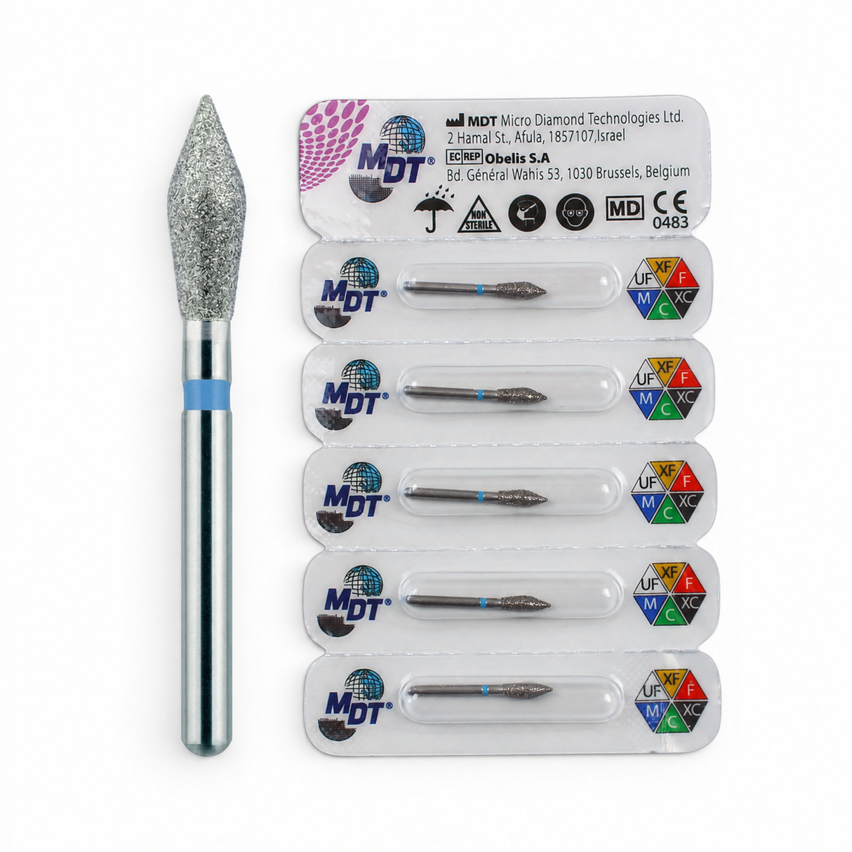 MDT FG Diamond Bur - Pointed Bud 899 Dental Bur, 5pcs