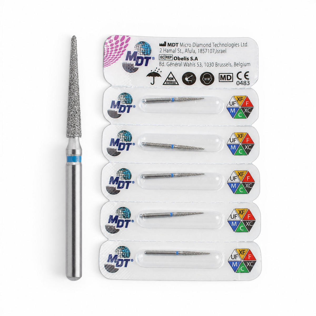 MDT FG Diamond Bur - Pointed Cone 859 Dental Bur, 5pcs