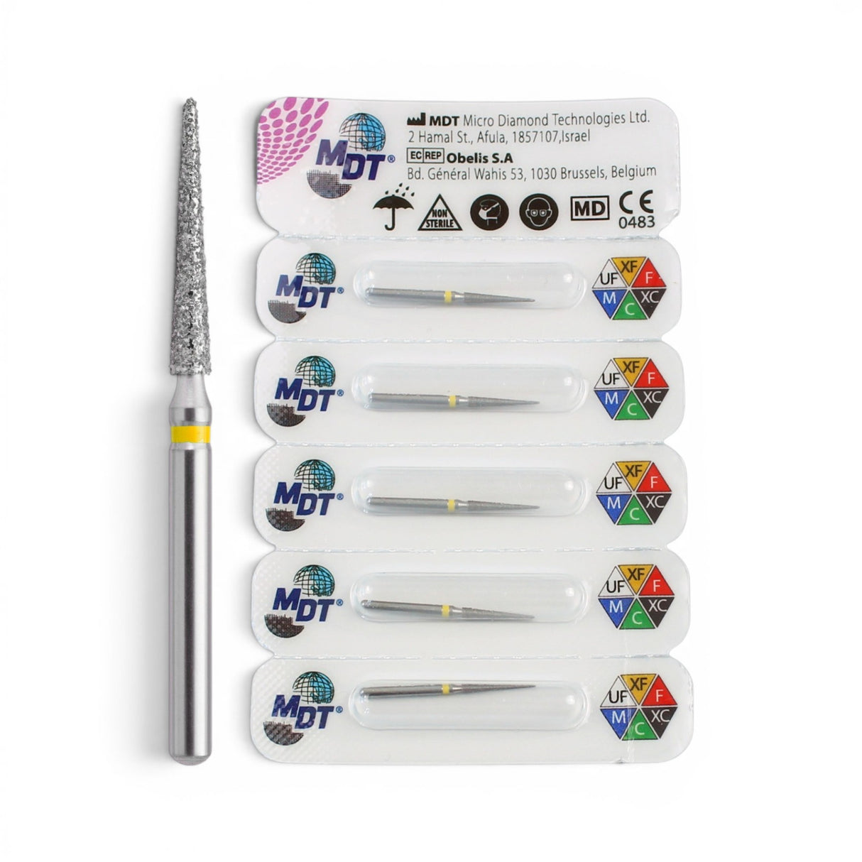 MDT FG Diamond Bur - Pointed Cone 859 Dental Bur, 5pcs