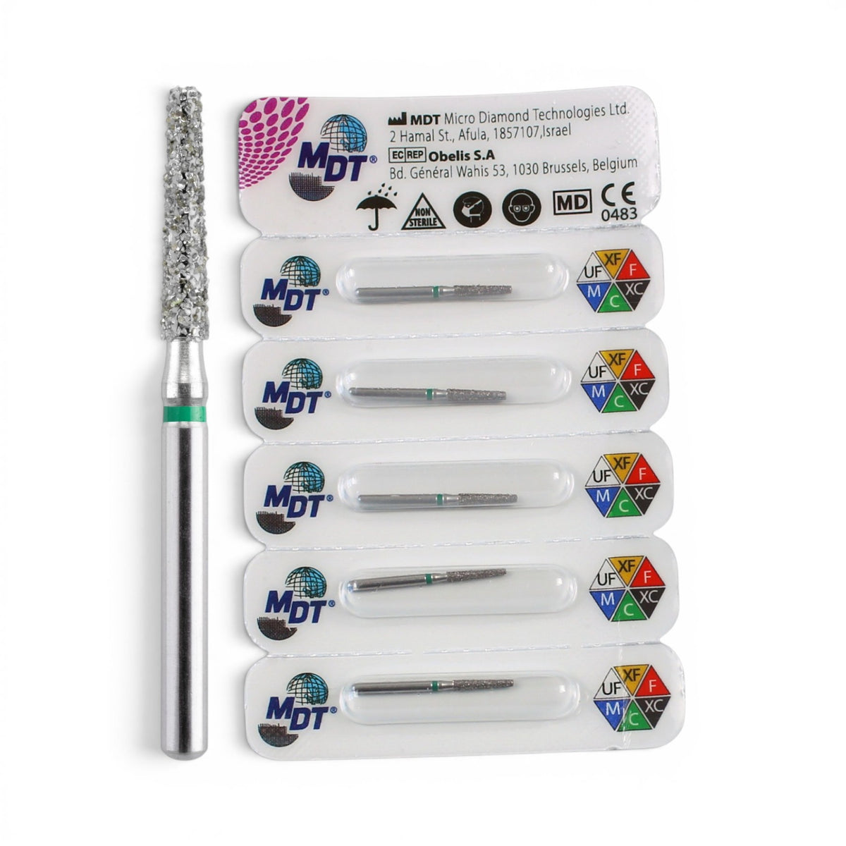 MDT FG Diamond Bur - Flat End Taper 847 Dental Bur, 5pcs