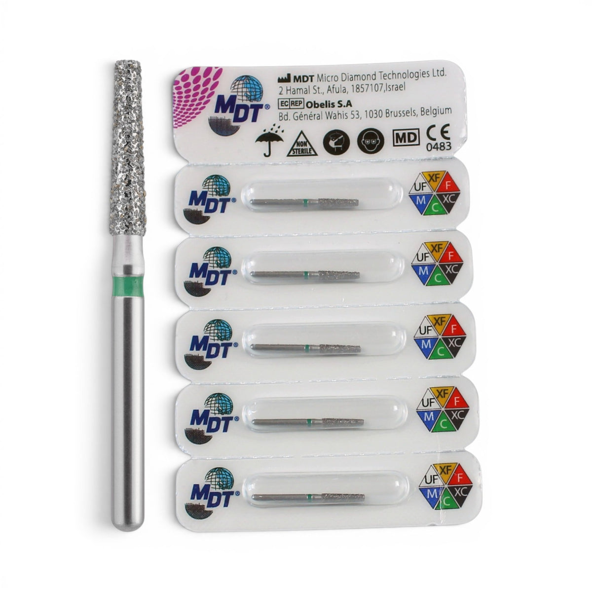 MDT FG Diamond Bur - Flat End Taper 847 Dental Bur, 5pcs