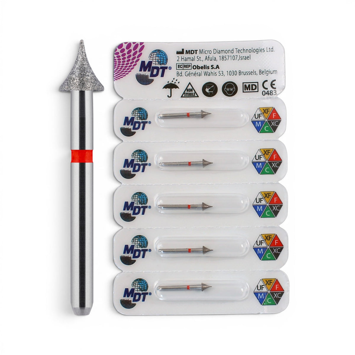 MDT FG Diamond Bur - Occlusal Trimming 833 Dental Bur, 5pcs