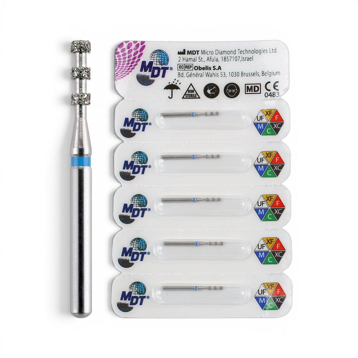 MDT FG Diamond Bur - Depth Marker 834 Dental Bur, 5pcs
