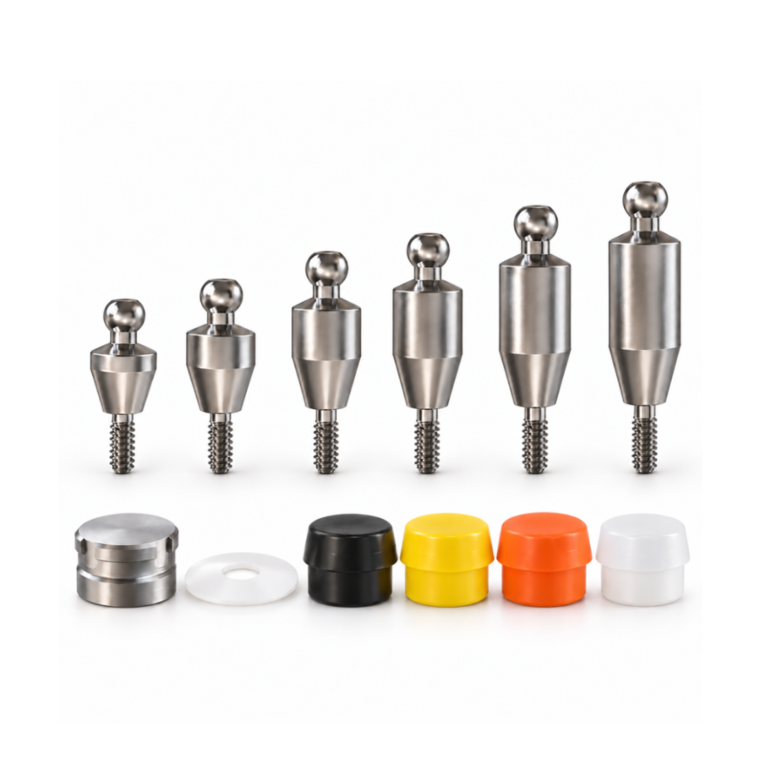 Straight Premium Ball Attachment Kit – Narrow Platform Conical Connection
