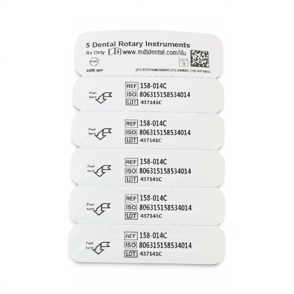 MDT FG Diamond Bur - Round Edge Cylinder 837KR Dental Bur, 5pcs