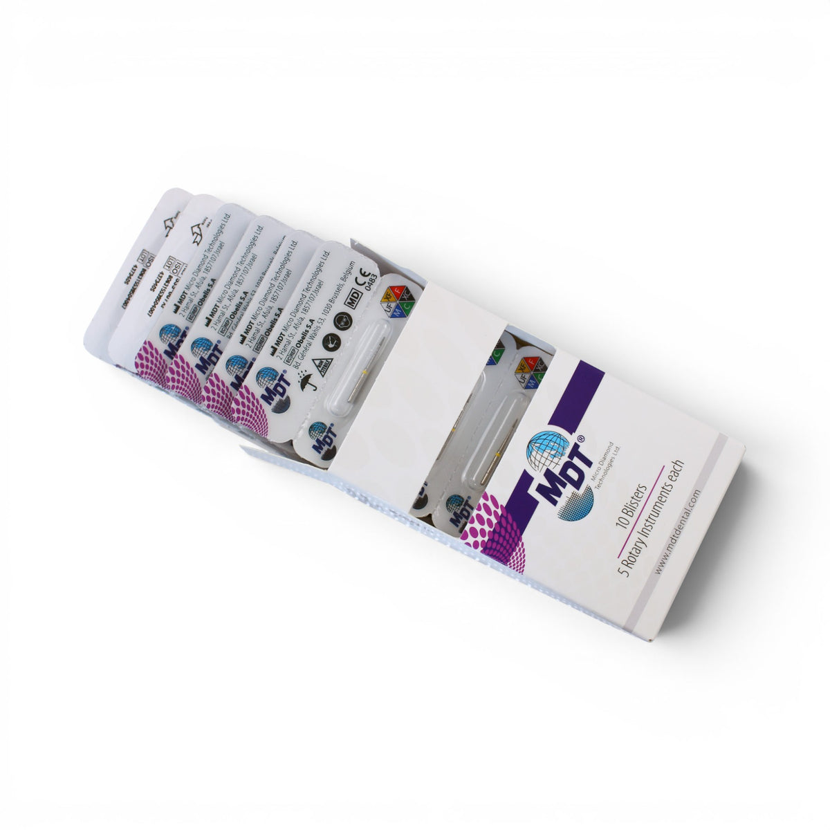 MDT FG Diamond Bur -Short Flame Needle Head 883 Dental Bur, 5pcs