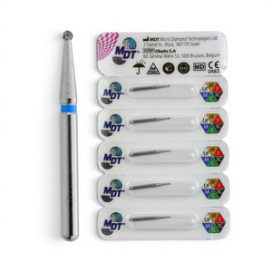 MDT FG Diamond Bur - Round 801 Dental Bur, 5pcs