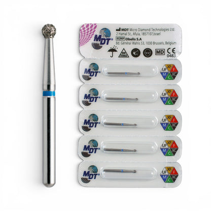 MDT FG Diamond Bur - Round 801 Dental Bur, 5pcs