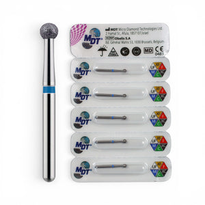 MDT FG Diamond Bur - Round 801 Dental Bur, 5pcs