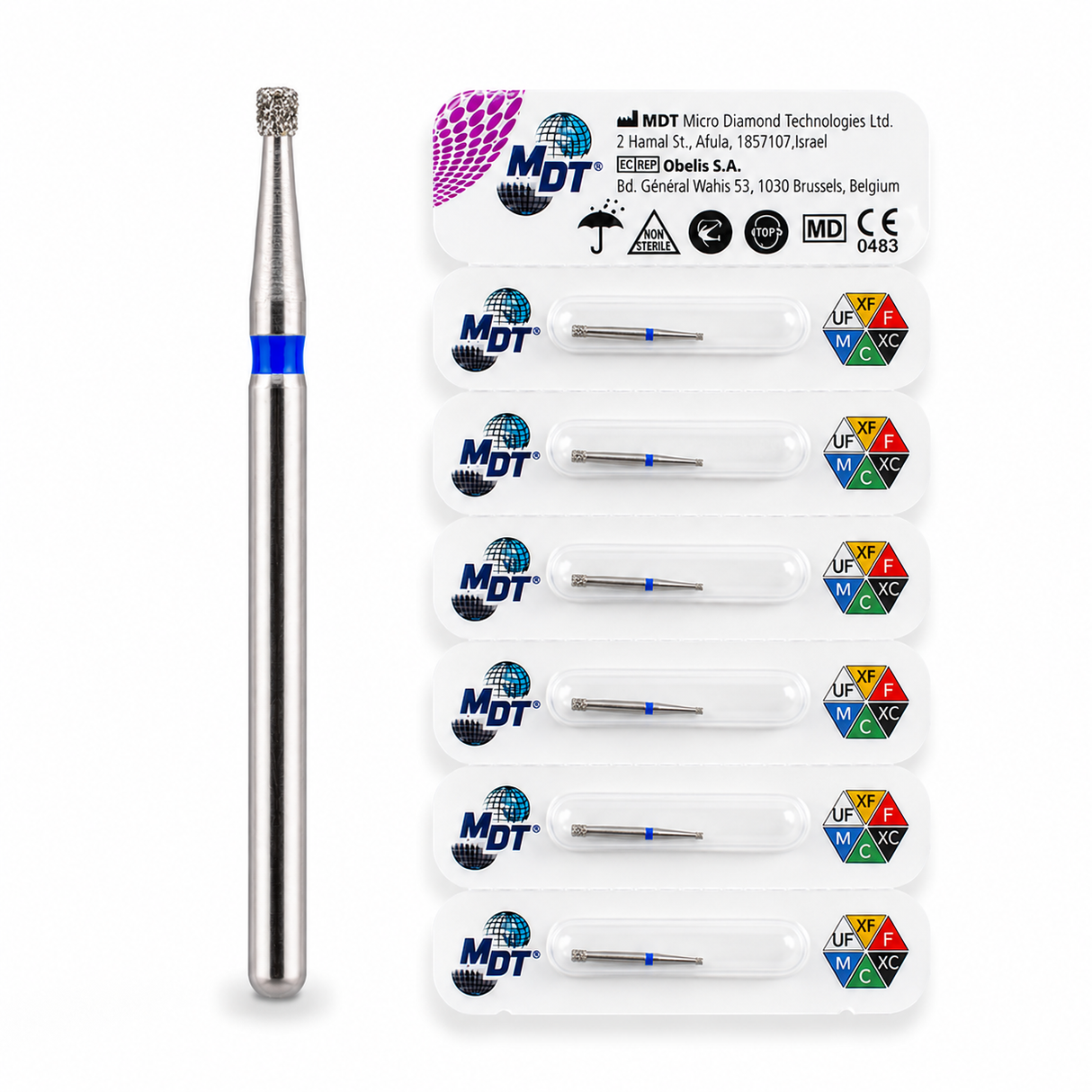 MDT FG Diamond Bur - Inverted Cone 805 Dental Bur, 5pcs