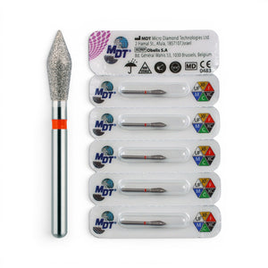MDT FG Diamond Bur - Pointed Bud 899 Dental Bur, 5pcs