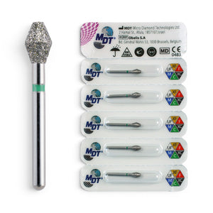 MDT FG Diamond Bur - Barrel 811S Dental Bur, 5pcs