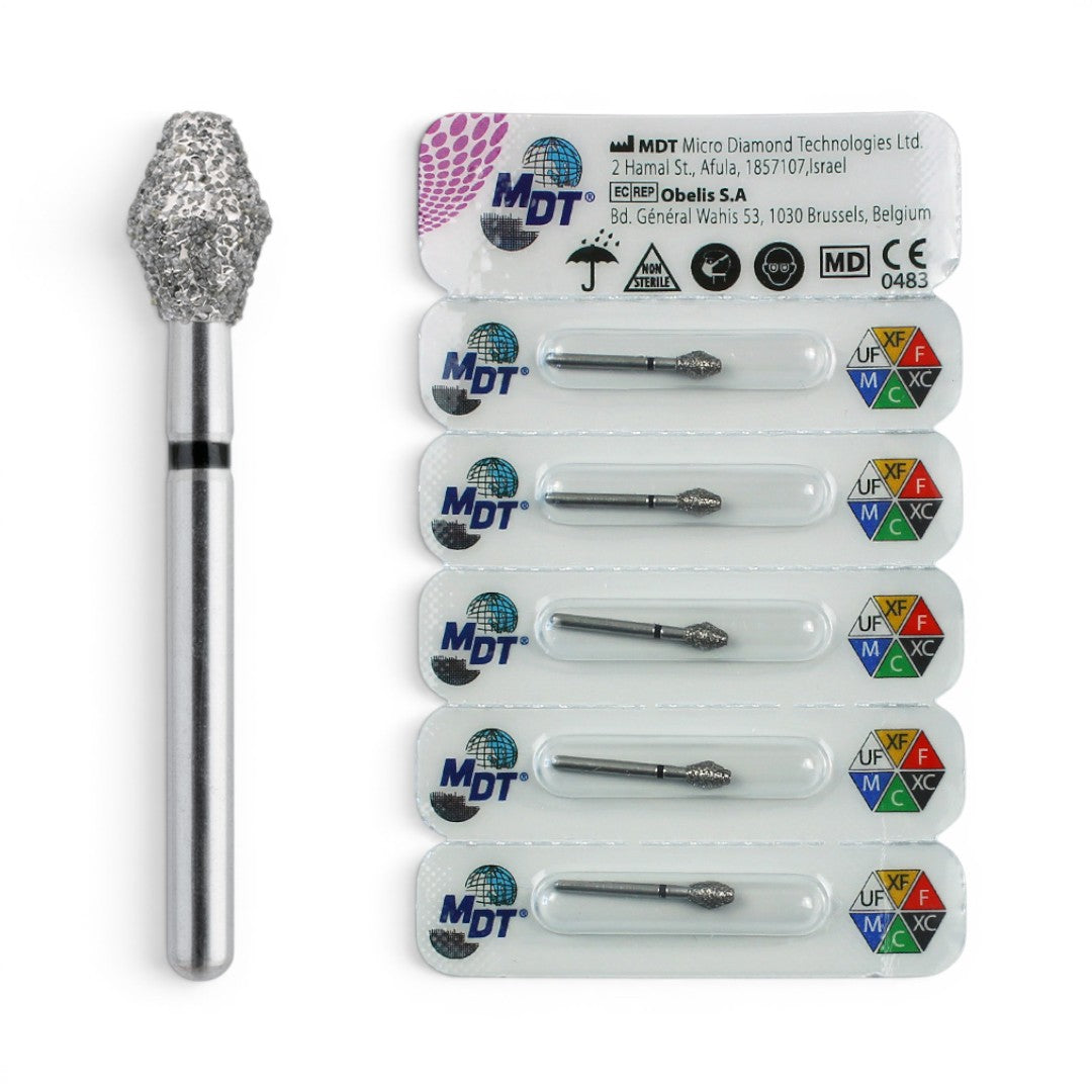 MDT FG Diamond Bur - Barrel 811S Dental Bur, 5pcs