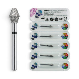 MDT FG Diamond Bur - Barrel 811S Dental Bur, 5pcs