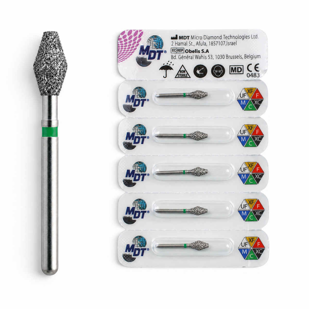 MDT FG Diamond Bur - Barrel 811 Dental Bur, 5pcs
