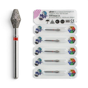 MDT FG Diamond Bur - Barrel 811 Dental Bur, 5pcs