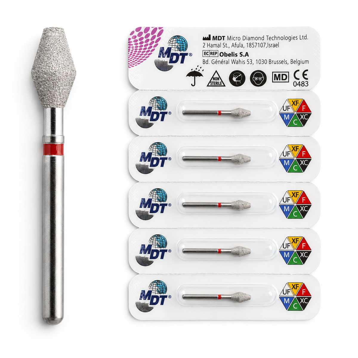 MDT FG Diamond Bur - Barrel 811 Dental Bur, 5pcs