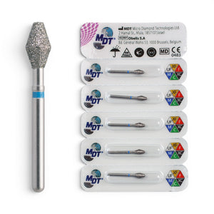 MDT FG Diamond Bur - Barrel 811 Dental Bur, 5pcs
