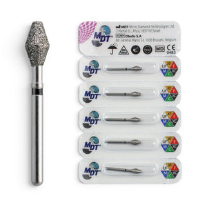 MDT FG Diamond Bur - Barrel 811 Dental Bur, 5pcs