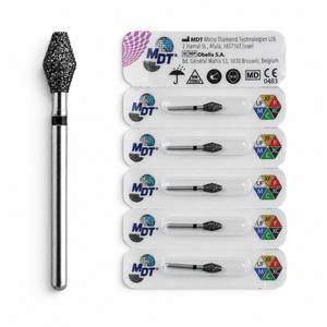 MDT FG Diamond Bur - Barrel 811 Dental Bur, 5pcs