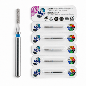 MDT FG Diamond Bur - Flat End Cylinder 835 Dental Bur, 5pcs