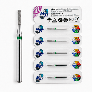 MDT FG Diamond Bur - Flat End Cylinder 835 Dental Bur, 5pcs