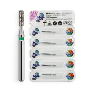 MDT FG Diamond Bur - Flat End Cylinder 835 Dental Bur, 5pcs