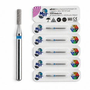 MDT FG Diamond Bur - Flat End Cylinder 835 Dental Bur, 5pcs