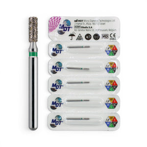 MDT FG Diamond Bur - Flat End Cylinder 835 Dental Bur, 5pcs