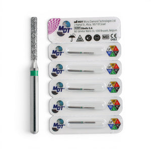 MDT FG Diamond Bur - Flat End Cylinder 837 Dental Bur, 5pcs