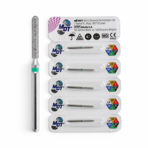 MDT FG Diamond Bur - Beveled Cylinder 885 Dental Bur, 5pcs