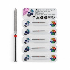 MDT FG Diamond Bur - Beveled Cylinder 886 Dental Bur, 5pcs