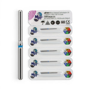 MDT FG Diamond Bur - Short End Cutting Cylinder 839 Dental Bur, 5pcs