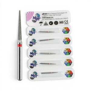 MDT FG Diamond Bur - Pointed Cone 858 Dental Bur, 5pcs