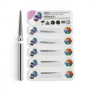 MDT FG Diamond Bur - Pointed Cone 858 Dental Bur, 5pcs