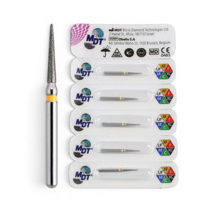MDT FG Diamond Bur - Pointed Cone 858 Dental Bur, 5pcs