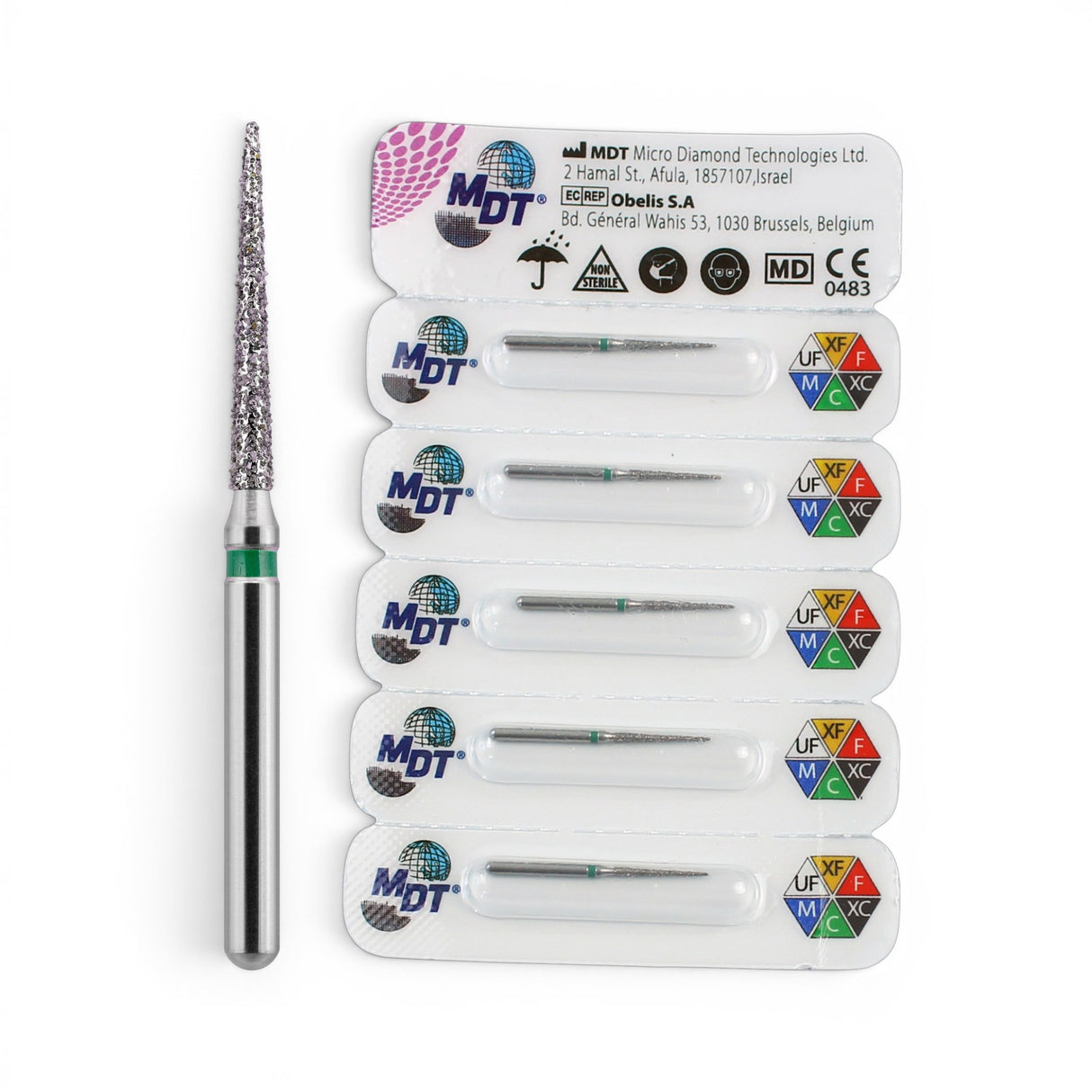 MDT FG Diamond Bur - Pointed Cone 859 Dental Bur, 5pcs