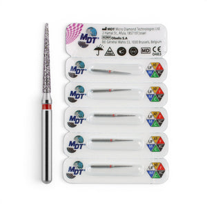 MDT FG Diamond Bur - Pointed Cone 859 Dental Bur, 5pcs