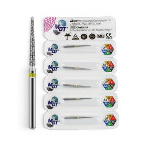 MDT FG Diamond Bur - Pointed Cone 859 Dental Bur, 5pcs