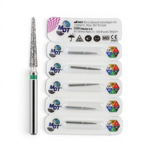 MDT FG Diamond Bur - Pointed Cone 859 Dental Bur, 5pcs