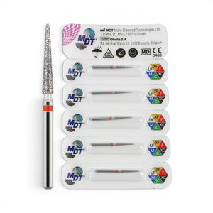 MDT FG Diamond Bur - Pointed Cone 859 Dental Bur, 5pcs