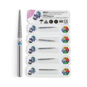 MDT FG Diamond Bur - Pointed Cone 859 Dental Bur, 5pcs