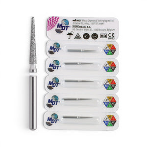MDT FG Diamond Bur - Pointed Cone 859 Dental Bur, 5pcs