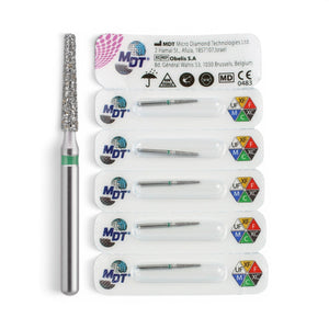 MDT FG Diamond Bur - Flat End Taper 847 Dental Bur, 5pcs