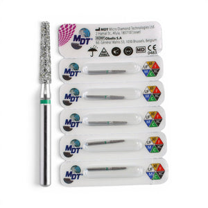 MDT FG Diamond Bur - Flat End Taper 847 Dental Bur, 5pcs