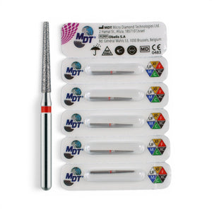 MDT FG Diamond Bur - Flat End Taper 848 Dental Bur, 5pcs