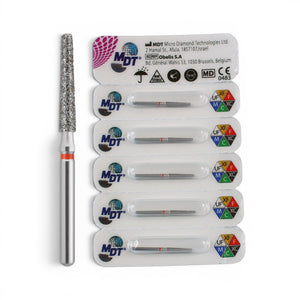MDT FG Diamond Bur - Flat End Taper 848 Dental Bur, 5pcs