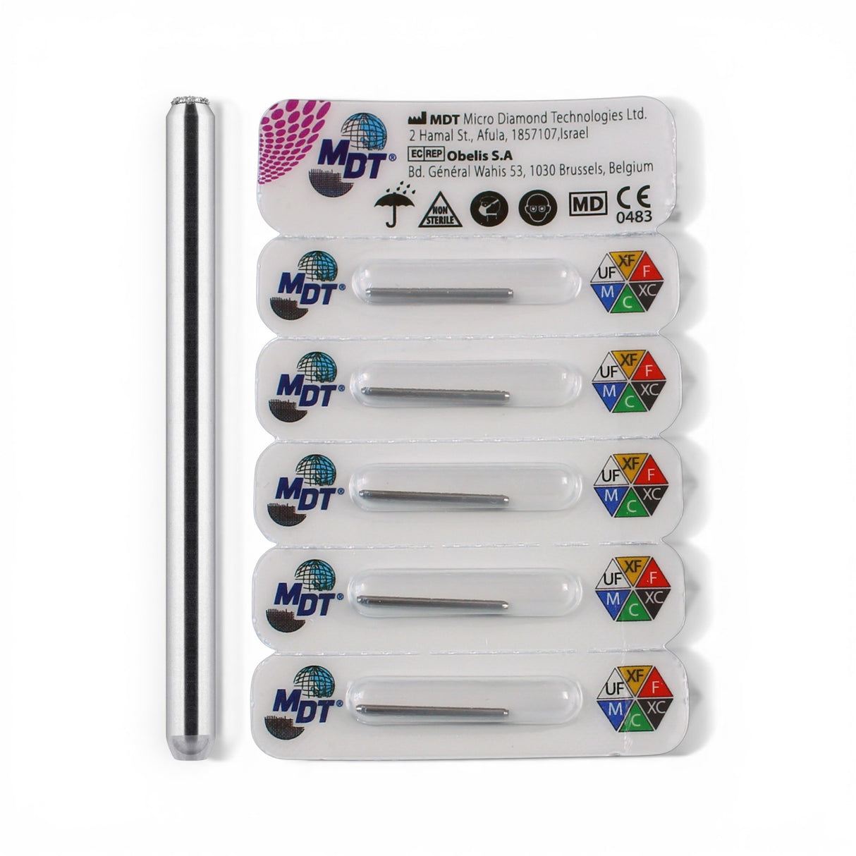 MDT FG Diamond Bur - Round End Cutting 839 Dental Bur, 5pcs